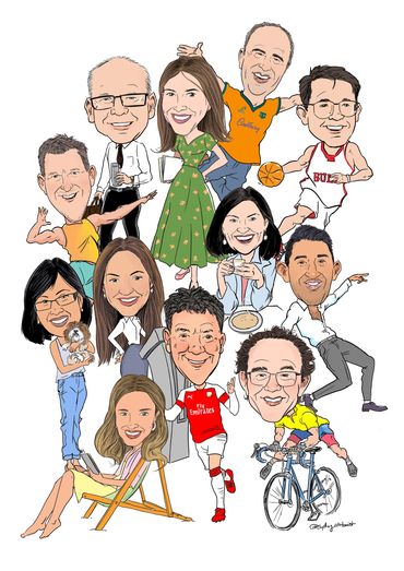 work colleagues team cartoon Sydney Cartoonist