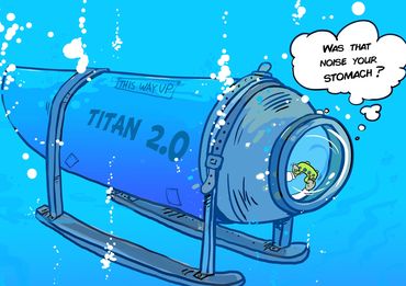 Titan submersible cartoon 