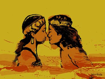 The Hongi - sand art sketch by Brett Bower