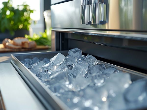 Ice in a storage bin