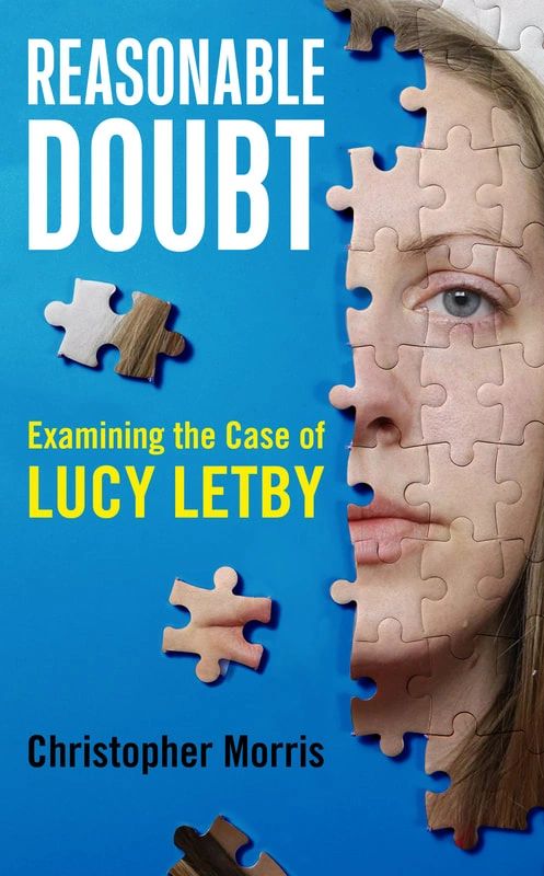 Book cover titled 'Reasonable Doubt' examining Lucy Letby's case.