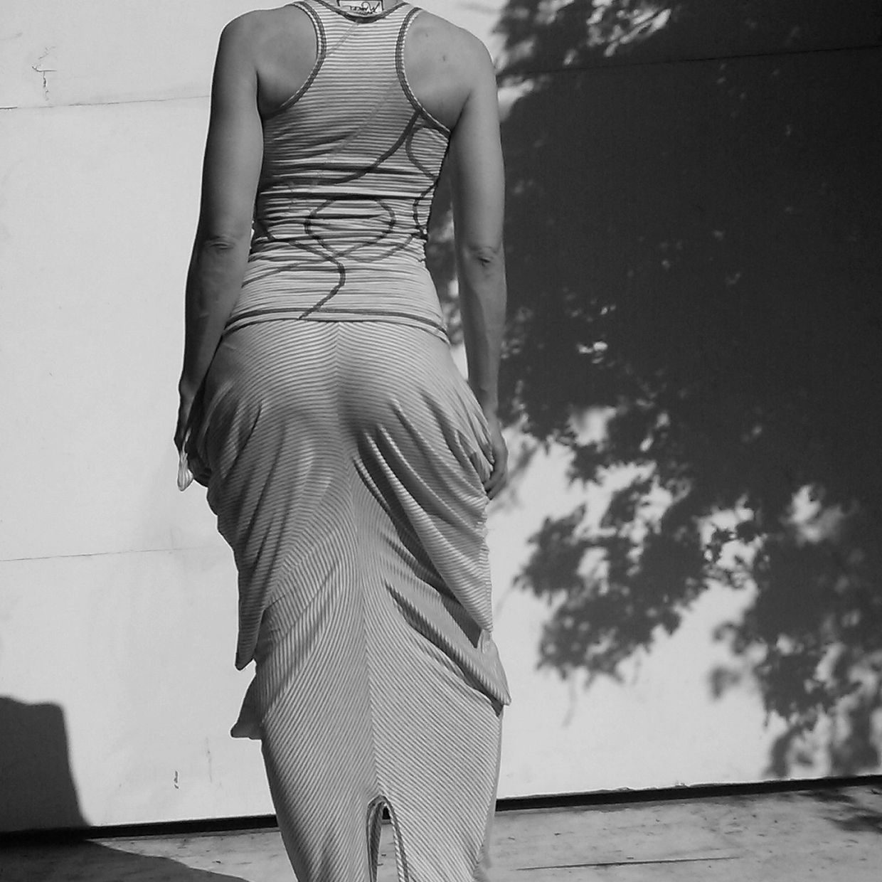 Vertigo Skirt and t-back tank top, rayon jersey...made in California by Elizabeth Marcel