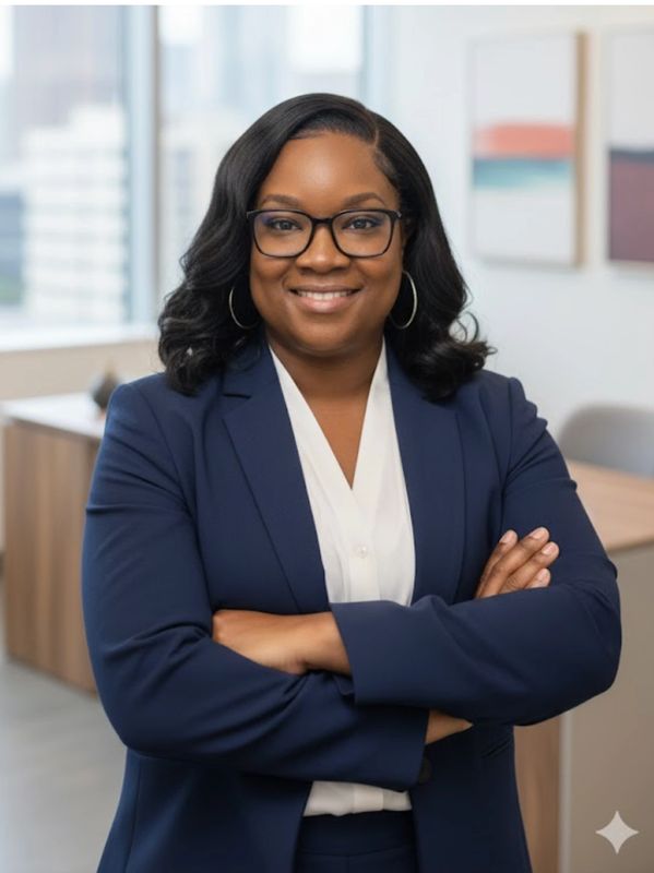 Young independent professional woman in a tax office