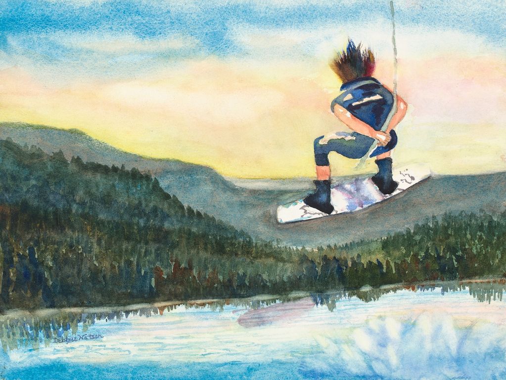 A painting titled WAKEBOARD #1