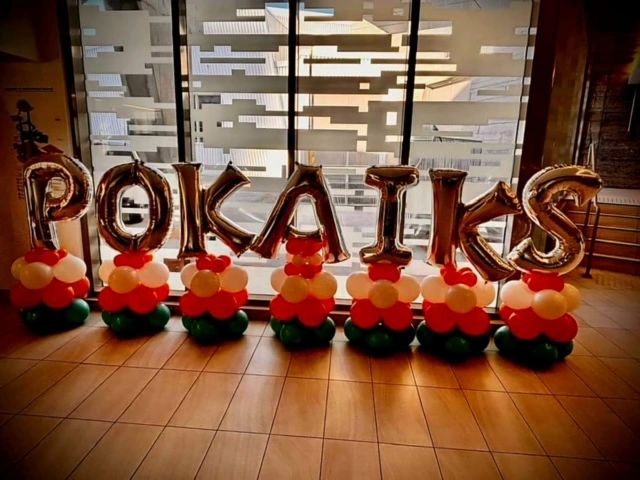 Balloons spelling out the word Pokaiks