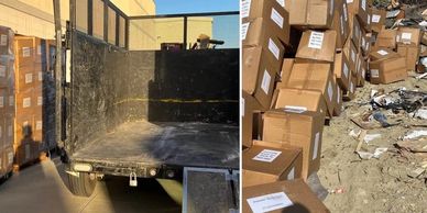 Junk removal of large of amounts of boxes and dead inventory in Coachella Valley Ca