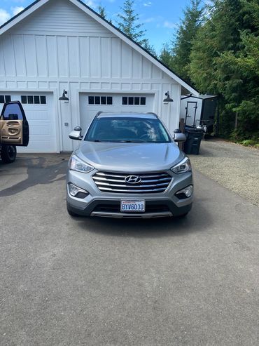 Front view of a silver gray car