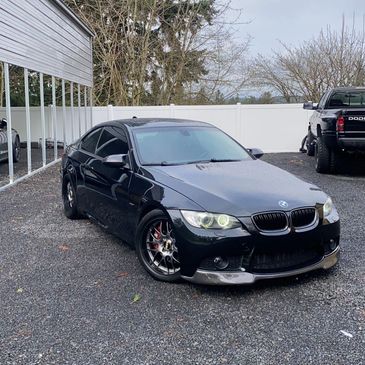 A black BMW car
