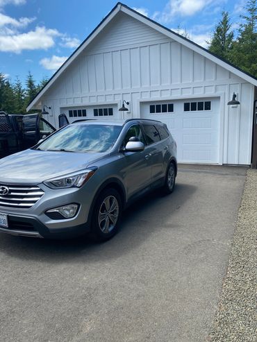 A car outside a garage