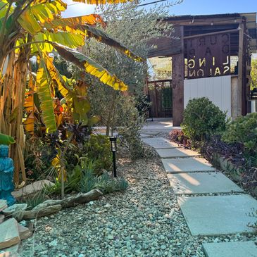 The garden path to the open air studio