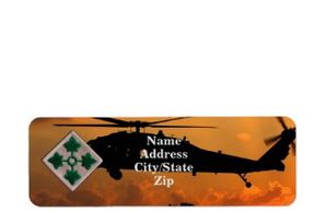 4th INF DIV infantry division veterans patch return address Label.