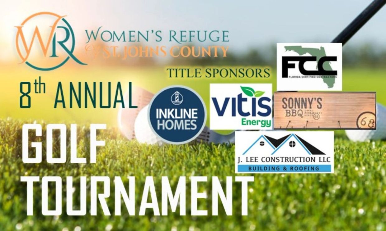Flyer for Women's Refuge 8th Annual Golf Tournament.