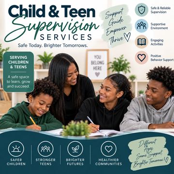 Child and teen supervision services promoting safe, supportive, and engaging environments.
