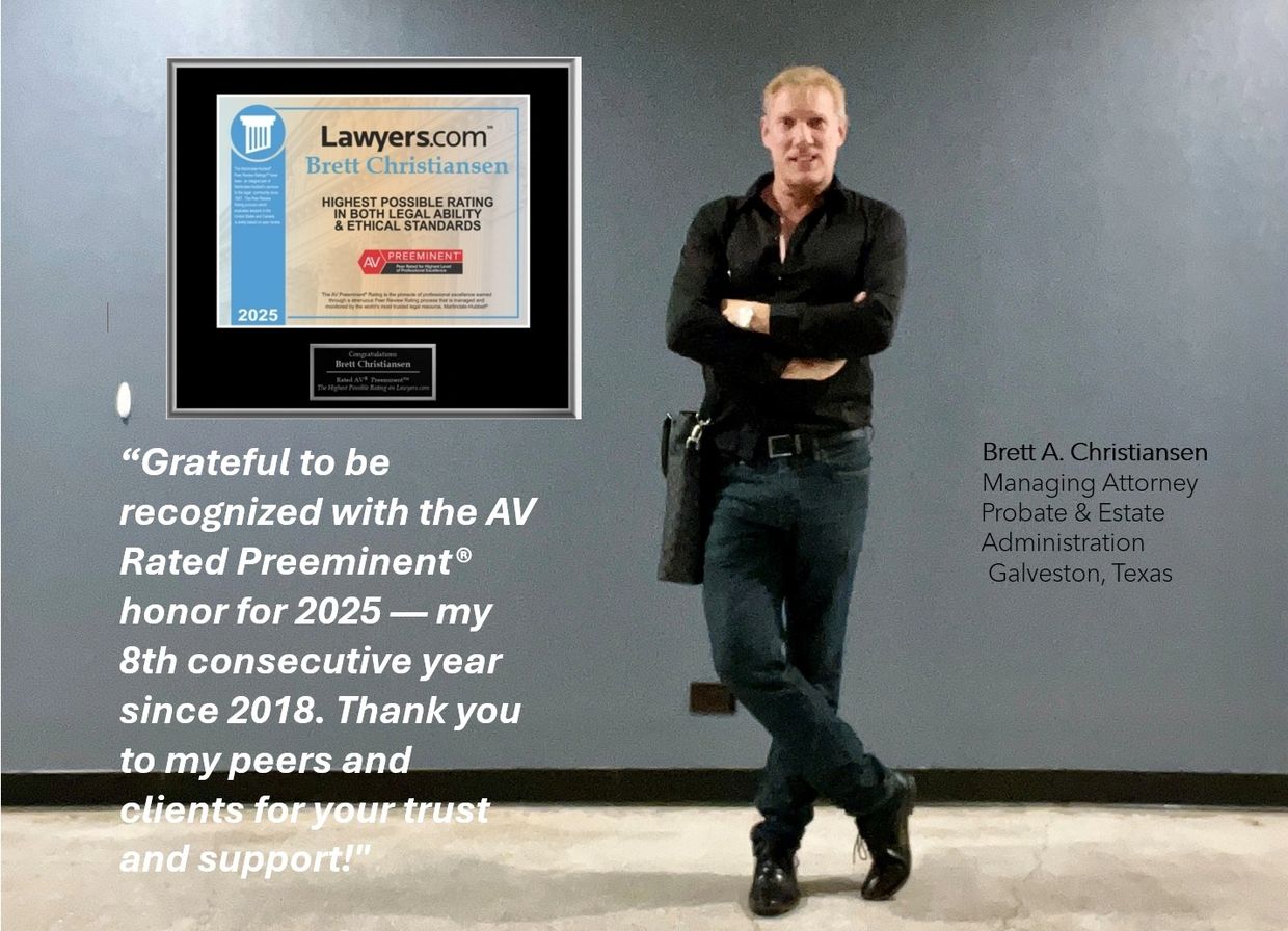 Brett Christiansen of the Christiansen Law Firm 2025 AV Rated Preeminent Probate and Estate administ