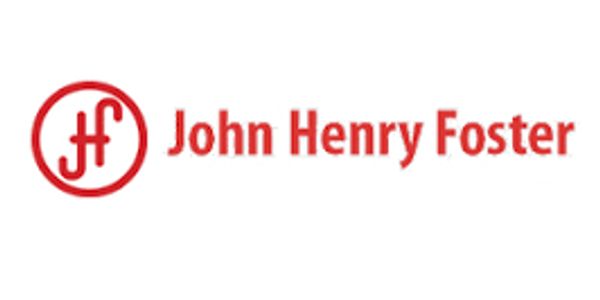 John Henry Foster logo in red with initials 'JHf'.