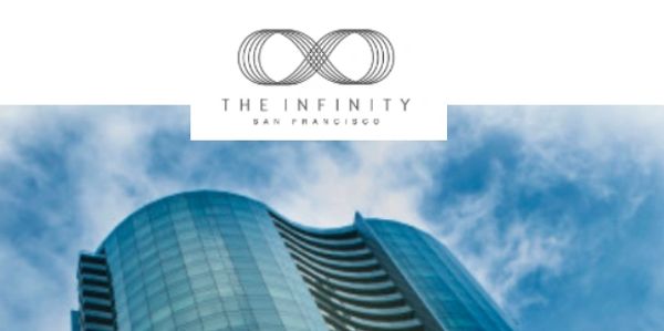 picture of the infinity tower in san francisco that looks up from ground level