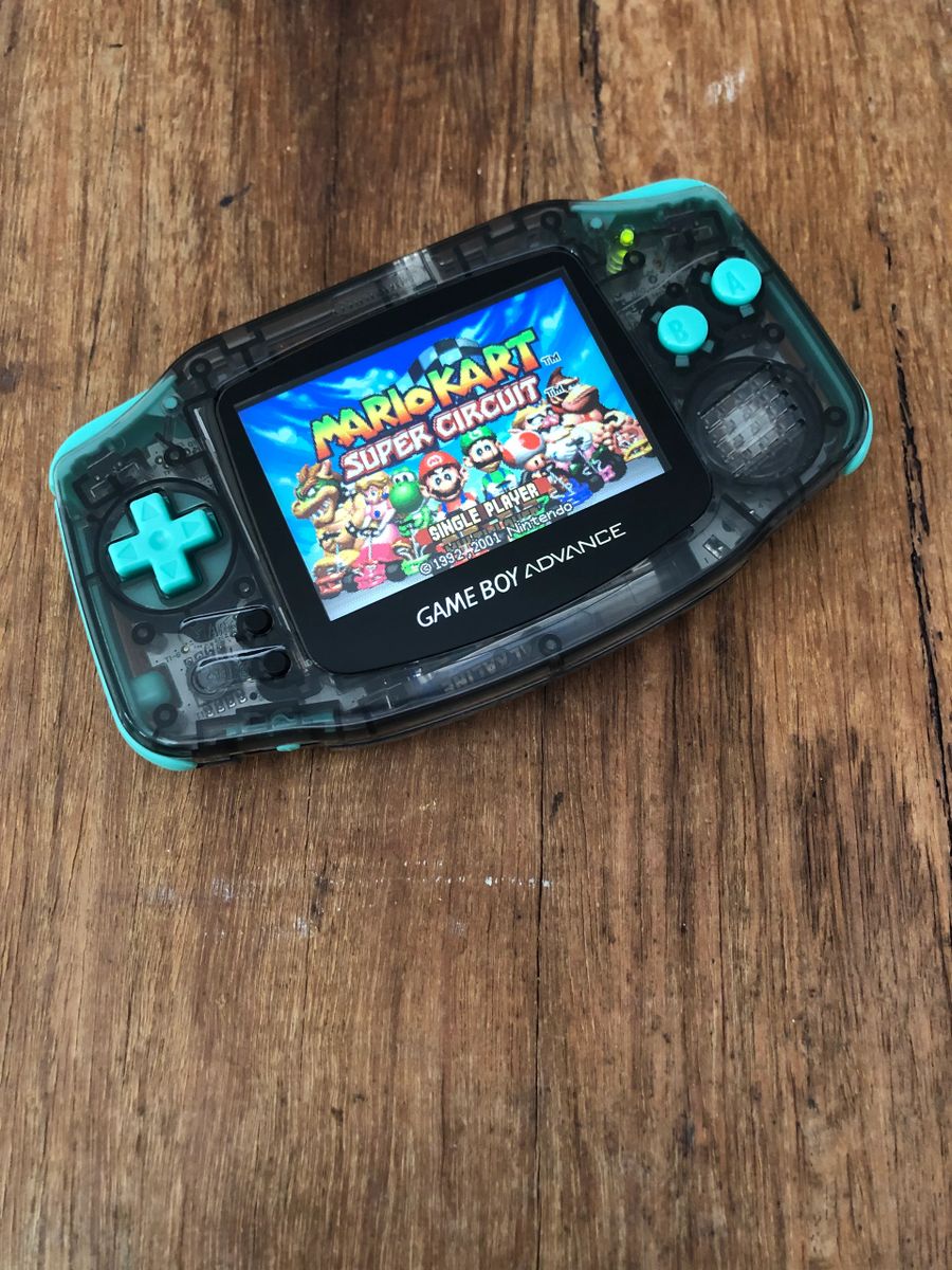 Gameboy Advance Mirror Clear black Mint IPS BACKLIT