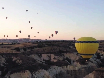 This picture taken was in Cappadocia, Turkey. The famous site for Hot Air Balloons to take off. The 