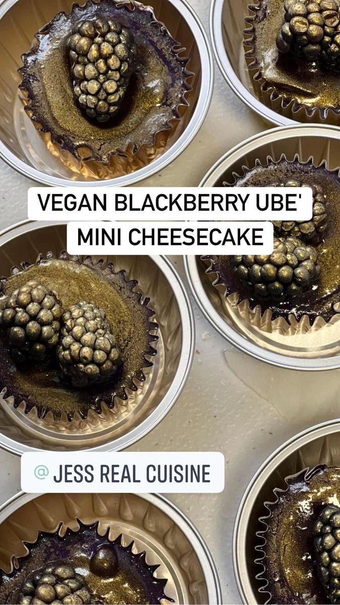 Vegan Blackberry Ube' Mini Cheesecakes