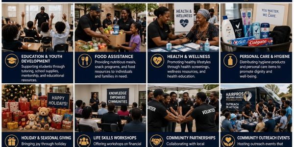 Volunteers supporting community through education, food, health, and outreach programs.