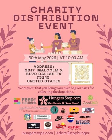 Charity event for food distribution on May 30, 2026, in Dallas, TX.