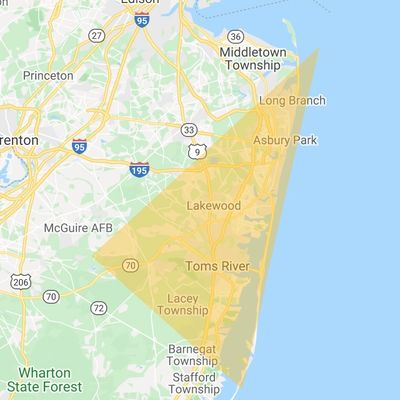 Picture of Jersey Shore Upholstery service area map
