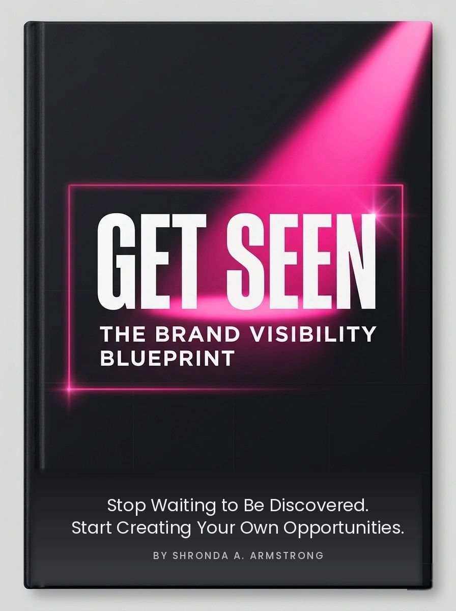 Book cover titled 'Get Seen: The Brand Visibility Blueprint.'