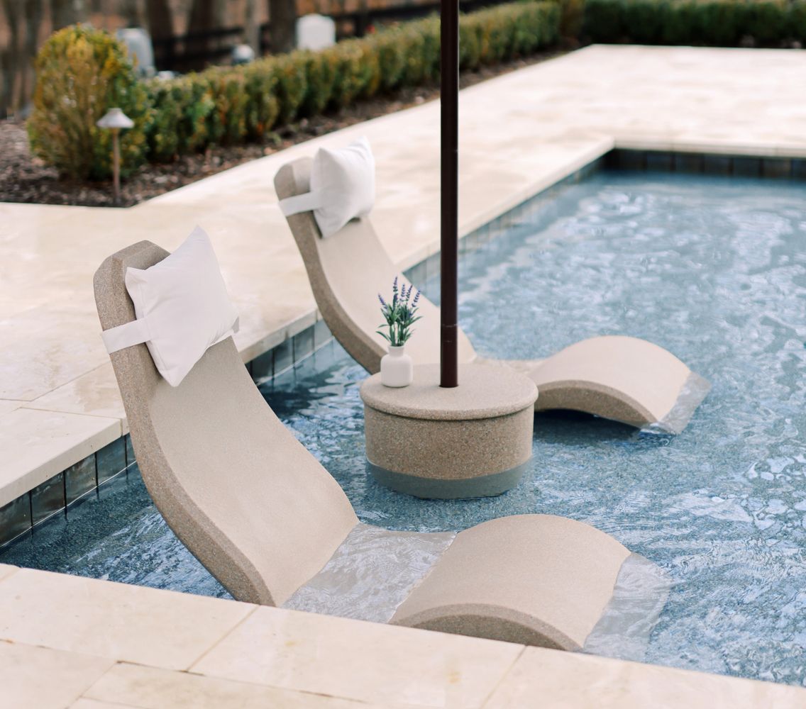 Pool Lounger, Hight Back Chairs in Sandstone. Relax in comfort.