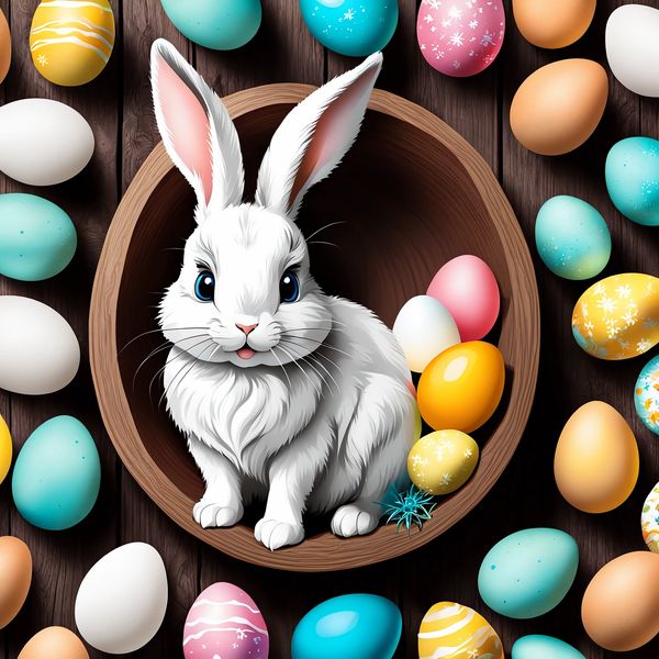 Rabbit with eggs