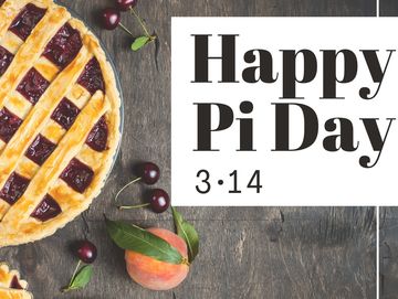 Cherry pie with lattice crust celebrating Pi Day 3.14.