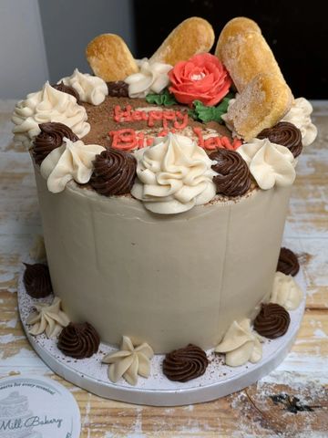 Fort Mill Bakery's 6" Tiramisu Cake with a Tiramisu Filling and Cinnamon Coffee infused buttercream 