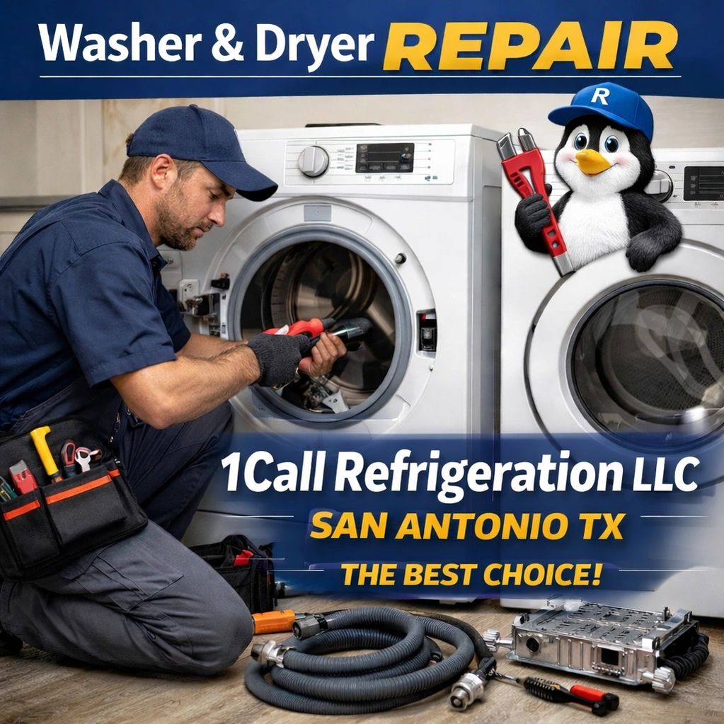 1call Refrigeration LLC  repairs all washers and dryers of any brand