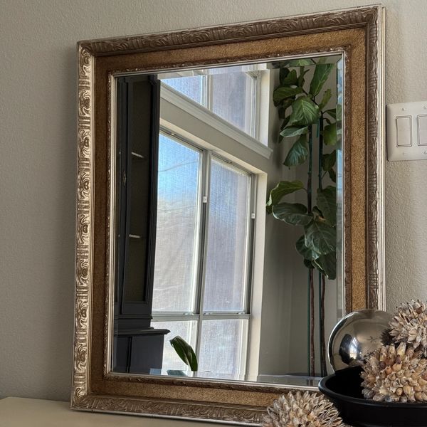 'Mirror, mirror...' Framed, beveled mirror. ~SOLD~ $75