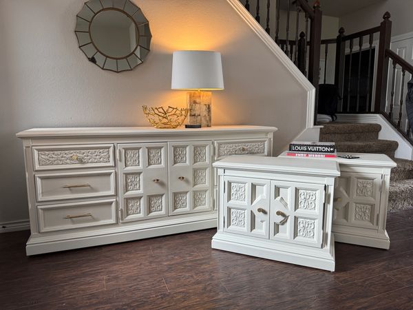 'The Queen Bee' Dresser and pair of nightstand set. ~SOLD~ $995