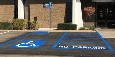 Handicap Stall ADA compliance Parking lot No Parking Stenciling Striping Asphalt maintenance 