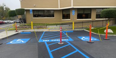 Clear & visible striping & marking are essential for safety & organization .  ADA Compliant