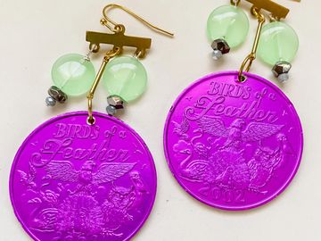 Authentic Mardi Gras Doubloon Earrings by artist Robin Guidry