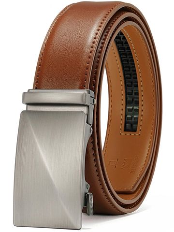 Premium sleek automatic buckle genuine leather belt