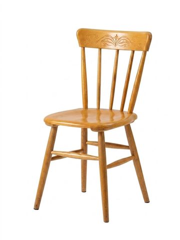 Handcrafted solid wood dining chair for export from India.