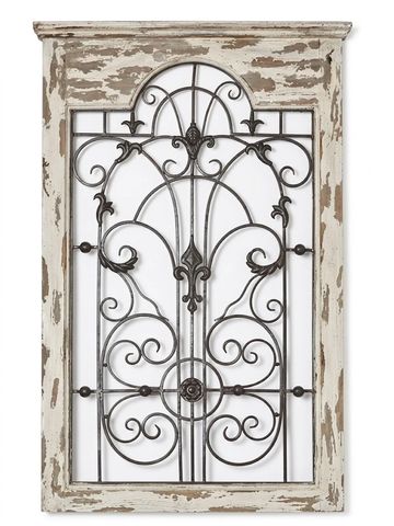 Handcrafted wooden wall panel with geometric pattern.