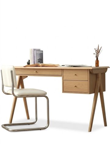Scandinavian study desk made from solid wood.