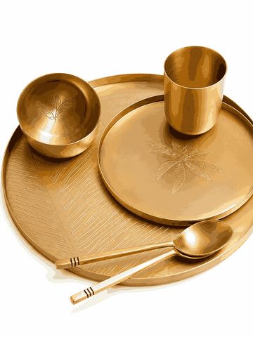 Handcrafted Premium Brass Dinner Thali Set
