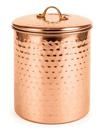 Handcrafted Hammered Copper Storage Container
