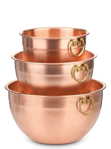 Handcrafted Nesting Copper Serving Bowl Set