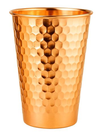 Handcrafted Hammered Copper Tumbler Glass