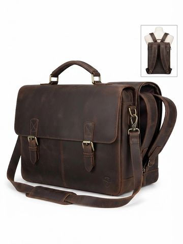Versatile convertible leather laptop bag, backpack and briefcase by AP Export Hub