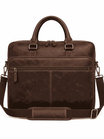 Premium crazy horse leather laptop briefcase for business use by AP Export Hub