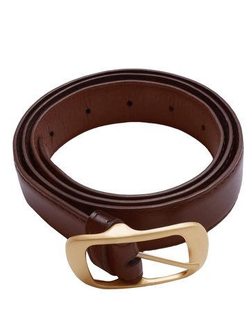 Elegant genuine leather belt with gold-tone buckle by AP Export Hub