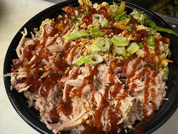 Braised Chicken Noodle Bowl with Korean BBQ