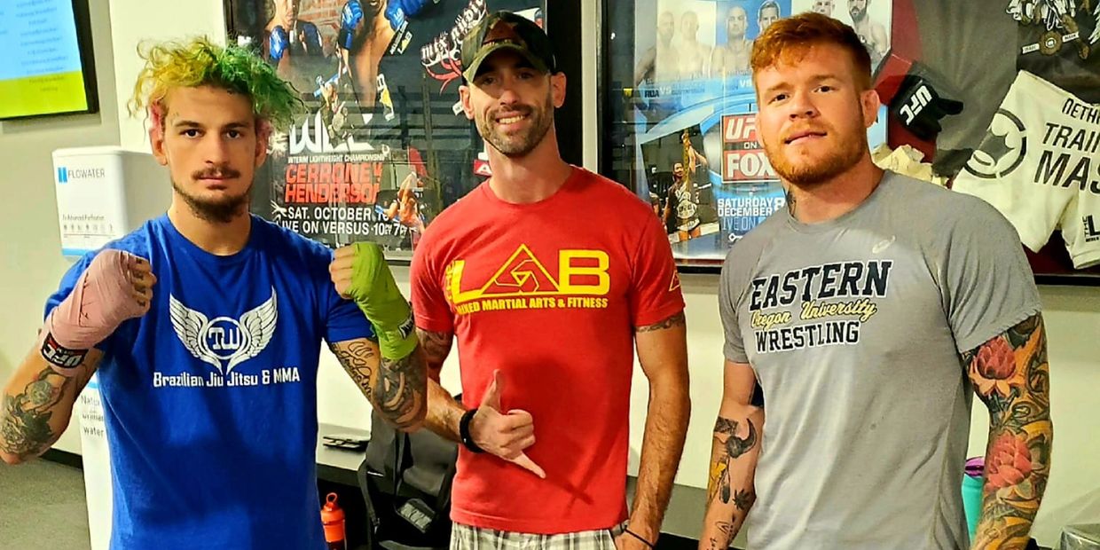 Nick Gunter with Sean O'Malley and Tim Welch at The MMA Lab.